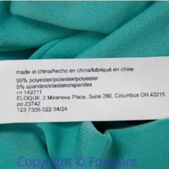 NEW Eloquii teal wrap front midi dress, women's plus size 18 - Picture 13 of 16